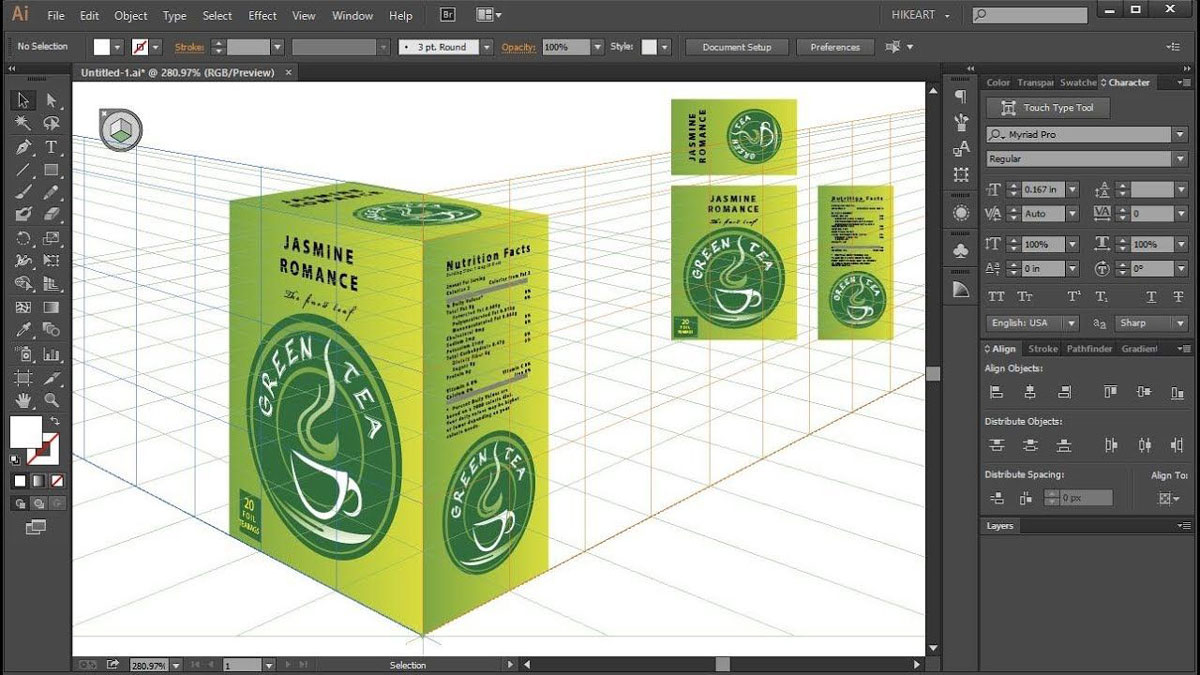 آموزش طراحی کاور جعبه سه بعدی با ایلوستریتور